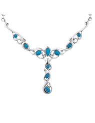 Jewelry: Sterling Silver Sleeping Beauty Turquoise Statement Necklace - Relios