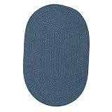 Solid Wool Blend Federal Blue Braided Rug Size: Oval 42" x 66"