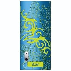 iLuv Silicone Case for iPod nano 5G (Blue with Green Flames)