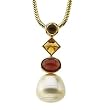 14K Yellow Gold Paspaley South Sea Cultured Pearl, Citrine and Garnet Pendant