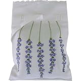 Hand embroidered French blue lavender sachet bag:Lavender,Mimosa,Poppy, Sampler,LavenderWhite