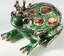 Monet Enamel Frog Keepsake Box GREEN