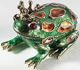 Monet Enamel Frog Keepsake Box GREEN