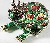 Monet Enamel Frog Keepsake Box GREEN