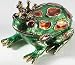 Monet Enamel Frog Keepsake Box GREEN