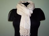 Cream 100% Viscose Dobby Solid Stole