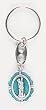 Key Chain - St. Christopher on Teal Background - MADE IN ITALY