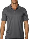 Alo Men's Short Sleeve Mini Thermal Performance Polo. M1008 - Large - Slate / Grey