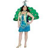Womens Adult Peacock Bird Halloween Costume Plus (12-16)