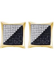 10KT Yellow Gold 0.90 CTW Diamond Micro Pave Earring