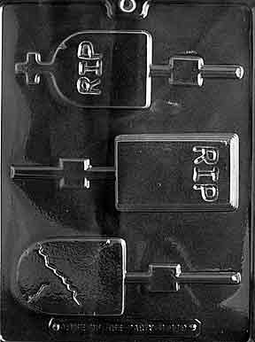 ASSORTED SIZE HEADSTONES Halloween Candy Mold Chocolate