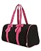 Large Quilted Duffle Bag with Detachable Ribbons - Pink/Black
