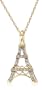 10k White, Yellow, or Rose Gold Diamond Eiffel Tower Pendant (1/10 cttw, I-J Color, I2-I3 Clarity), 18"