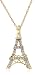10k White, Yellow, or Rose Gold Diamond Eiffel Tower Pendant (1/10 cttw, I-J Color, I3 Clarity), 18