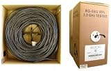RG59 Siamese Solid Coaxial Cable + 18/2 (18AWG 2C) Power, Black, 1000 ft, Spool