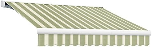Awntech 10-Feet Key West Full-Cassette Manual Retractable Awning, 96-Inch Projection, Sage/Cream