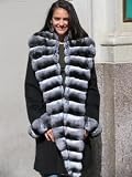 NEW CASHMERE w/ CHINCHILLA FUR COAT sz8/10 #10803