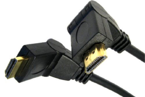 5m HDMI Cable with 180 Degree Rotating Plugs - Swivel - Audio - Video - 1080p - Full HD - v1.3 (The Latest) - 24k Gold Plated- 10.2Gbps