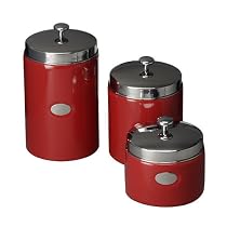 Red Contempo Canisters - Set of 3