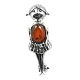 Baltic Cherry Amber Sterling Silver Little Museum Collection Female Pin 19th Century