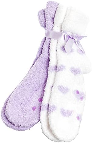 Kissables Lavender Capsule Infused Fluffy Chenille Socks - 2 Pair Pack
