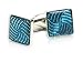 Artsy Turquoise Blue Enamel Swirl in Silver Finish with Presentation Box