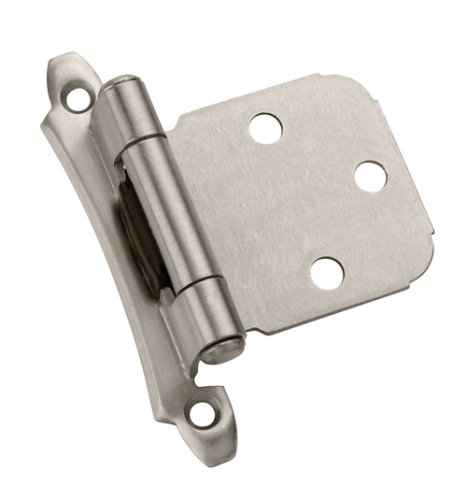 Amerock BP7929-G10 Variable Overlay Modern Face Mount Self-Closing Hinge, Satin Nickel, 2-Pack