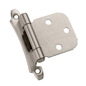 Amerock Variable Overlay Modern Face Mount Self-Closing Hinge, Satin Nickel, 2-Pack #BP7929-G10 by Amerock