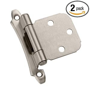 Amerock BP7929-G10 Variable Overlay Modern Face Mount Self-Closing Hinge, Satin Nickel, 2-Pack by Amerock