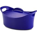 Bubble and Brown 4.25-Qt. Stoneware Casserole Color: Blue
