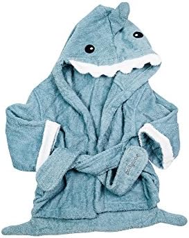 Baby Hooded Towel with Shark Design - Soft, Super-Absorbent 100% Cotton, Aqua Blue, Extra Long, Ideally Sized Hooded Bath Towel for Ages 6 Months to 3 Years