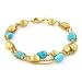 18K 7.5 Triple Strand Satin & Turquoise Bead Bracelet