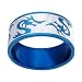 Blue 316L Stainless Steel Ring with Dragon Design