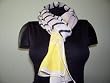 Yellow and Black 100% Linen Printed Scarf