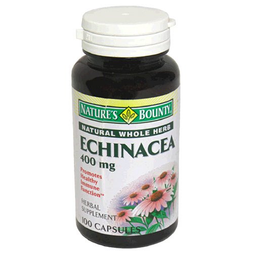 Nature's Bounty Natural Whole Herb Echinacea, 400 mg, 100 Capsules (Pack of 3)