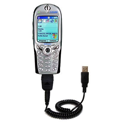 Coiled USB Cable for the O2 XPhone with Power Hot Sync and Charge capabilities - uses Gomadic TipExchange Technology