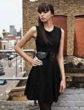 Black ponte wool shift dress