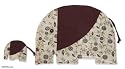Cotton placemats and coasters, 'Chocolate Elephants' (set for 4)