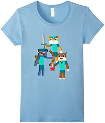 Women's Stampy Cat and Friends Short Sleeve T-Shirt ft. Squid &amp; Lee Large Baby Blue