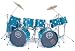 HB Predator 12 Elite Double Bass Drum Set Pacific Reef Blue