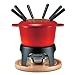 Kitchen & Housewares : Swissmar Sierra 11-Piece Meat Fondue Set, Red Enameled Pot
