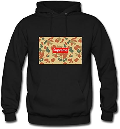 Epaba Custom Hot Supreme Logo Men's Gildan Hoody Hoodie Hooded Sweatshirt Black Medium