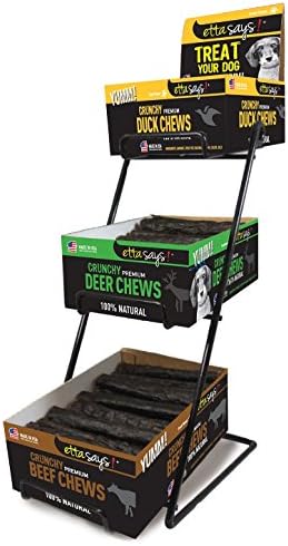 ETTA SAYS! 3 Tier Counter Rack Display Crunchy Premium Duck Deer Beef Chew Treats
