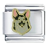 Animal German Shepherd Face Italian Charms Bracelet Link
