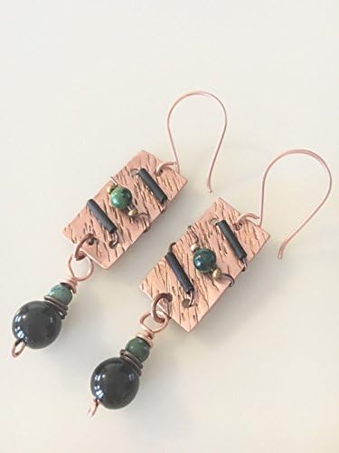Southwestern Handmade Arizona Wire Wrapped Copper Earrings Rustic