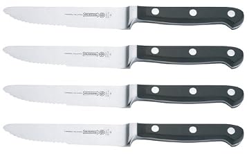 Mundial 5100 Series 4-Piece 5" Serrated-Edge Steak Knife Set, Black