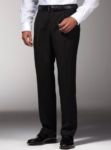 Everyday Suit Separates Slacks Pleated Pants Cuff Hemmed Trouser Jet Black