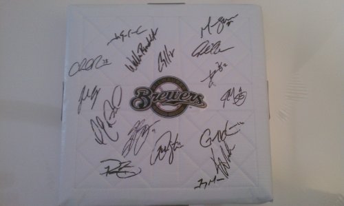 2010 Milwaukee Brewers Team Signed Base *Baseball bag: autographed by Trevor Hoffman, Prince Fielder, Corey Hart AND MORE