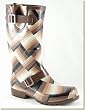 Jeffrey Campbell - Women's Brown Squares Waterproof Rubber Rain Boots