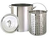 Eastman Outdoors 48-Quart Stainless Steel Pot with Lid and Basket